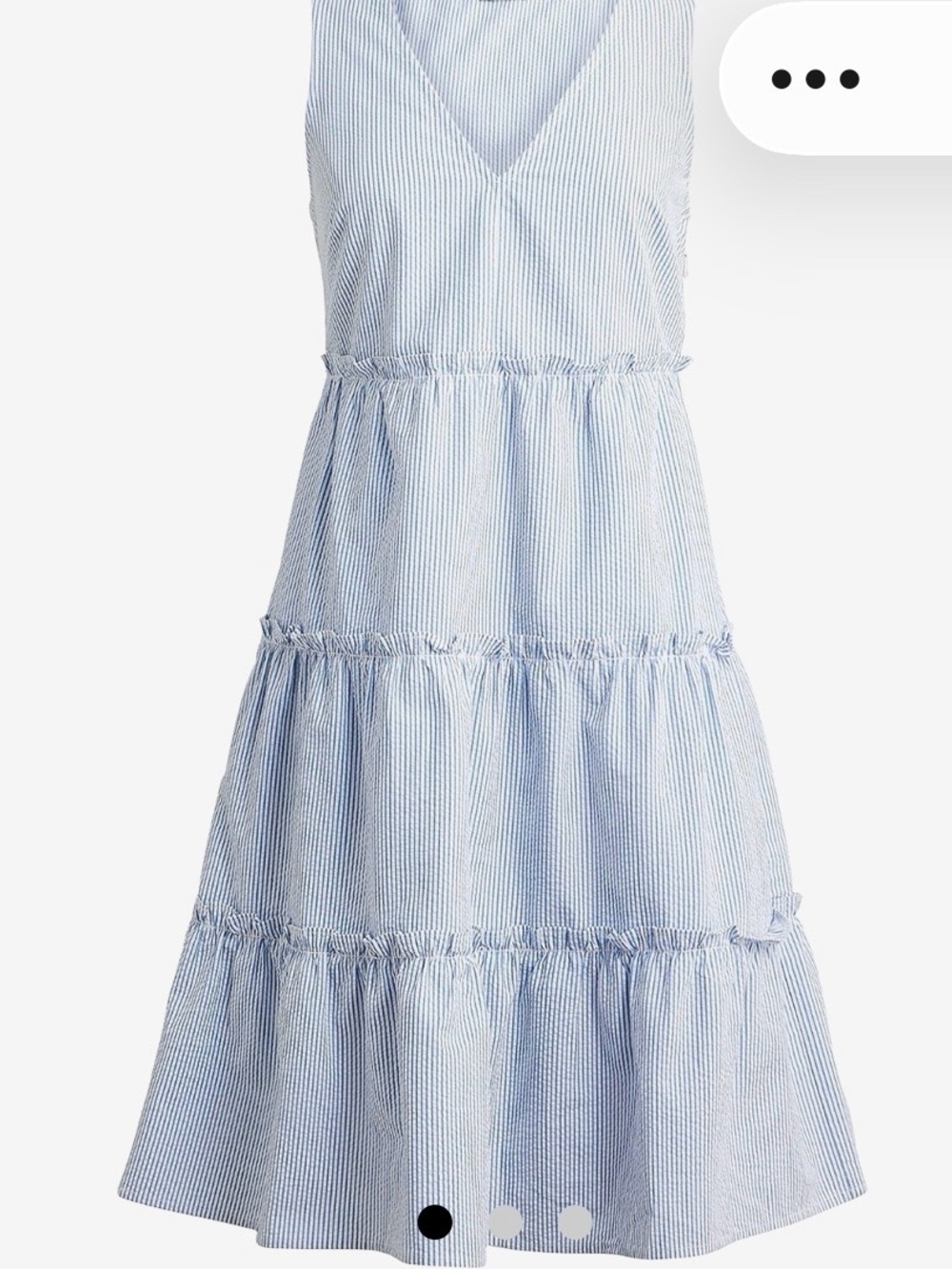 J Crew Blue White Seersucker Striped Sleeveless Summer Dress With Pockets 00